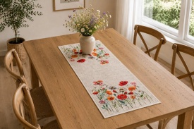 Traversă de masă Goblen cu Maci 37x100 cm