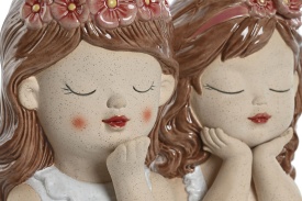 Vază decorativă ceramică flori în formă de fetiță - Img 2