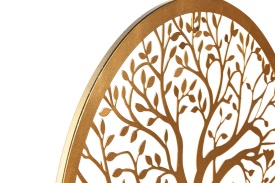 Decor de perete din metal de culoare auriu cu Copacul Vieți de 40cm - Img 3