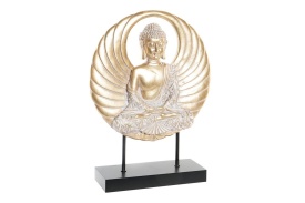 Decor elegant cu Buddha auriu cu suport negru