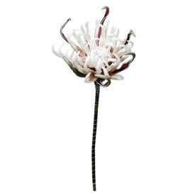Floare elegantă artificială decorativă de culoare alb cu roz de 82cm