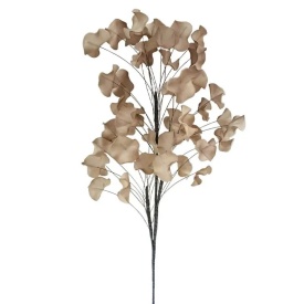 Ramură decorativă cu frunze maro cu crem de 100cm