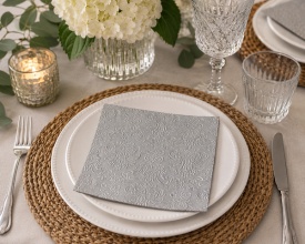 Șervețel decorativ mare de masă Elegance Silver