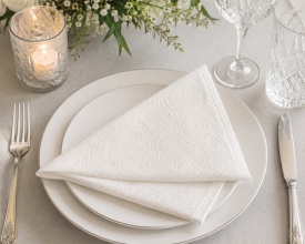 Șervețel decorativ mare de masă Elegance White