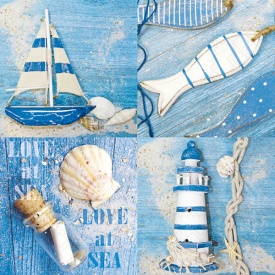 Șervețel decorativ mic de masă Love at Sea - Img 2