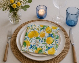 Șervețel decorativ mic de masă Mediterranean Lemons