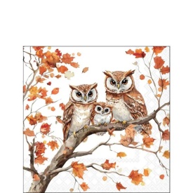 Șervețel decorativ mic Family of Owls - Img 2