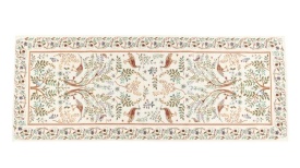 Traversă elegantă de masă din goblen stil William Morris pe fond crem - Img 2