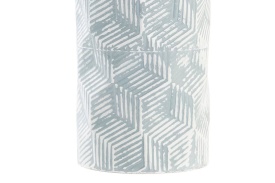 Vază modernă decorativă de podea din metal model geometric auriu cu turcoaz - Img 2