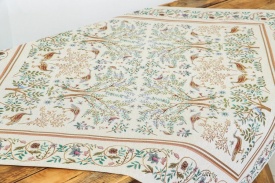 Față de masă din goblen spaniol elegant stil William Morris fond crem - Img 3