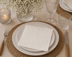Șervețel decorativ mare de masă Elegance Pearl White