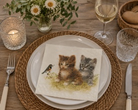 Șervețel decorativ mare de masă Kitten Friend