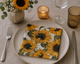 Șervețel decorativ mare de masă Sunflowers