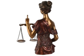 Statuetă elegantă cu bust Doamna Justiție culoare arămiu - Img 3