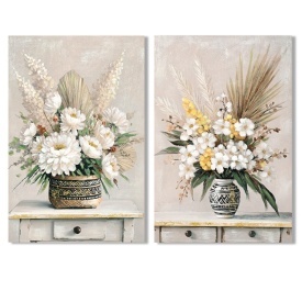 Tablou decorativ pictat manual flori în vază stil elegant