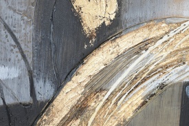 Tablou luxos de decor abstract în relief auriu turcoaz gri - Img 3