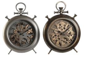Ceas de masă ELEGANT vintage tip cronometru design industrial cu mecanism vizibil