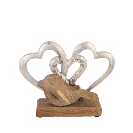 Decor romantic cu două inimi mare