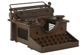 Decorațiune mașină de scris vintage din metal de culoare ruginie
