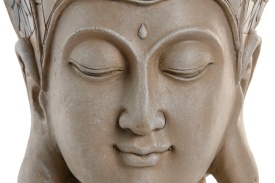 Figurină decorativă spirituală în nuanțe naturale de cap Buddha / Shiva - Img 2