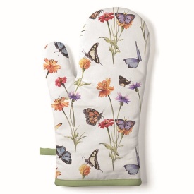 Mănușa bucătărie Butterfly Garden white