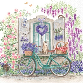 Șervețel decorativ mare de masă Bike with basket - Img 2