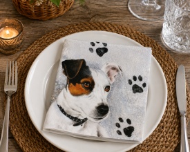 Șervețel decorativ mare de masă Jack Russell
