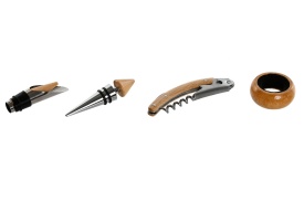 Set elegant cu accesorii pentru vin în cutie bambus - Img 5