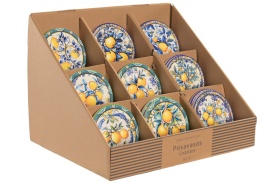 Suport pahare rotunde din ceramică cu model mediteranean - Img 4