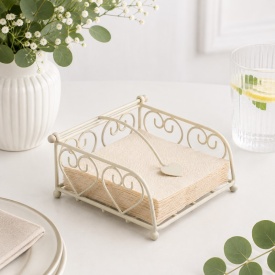 Suport șervețele mic Heart Small Cream