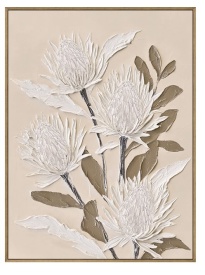 Tablou decorativ 3D cu flori elegante pictate manual