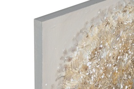 Tablou elegant decorativ canvaș în relief cu Copacul Vieții în culori bej aurii gri - Img 3