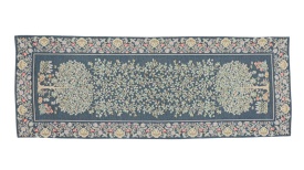 Traversă de masă Goblen „Arborele Vieții” albastru 37x100 cm – Stil William Morris - Img 2