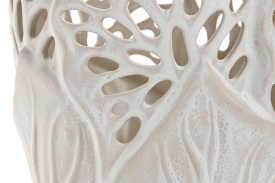 Vază decorativă ceramică mare alb cu crem - Img 2