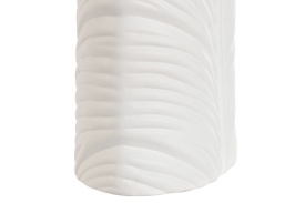 Vază decorativă elegantă albă din ceramică cu textură ondulată - Img 3