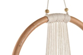 Decorațiune perete tip dreamcatcher/prinzător de vise din lemn/textil macrame stil boho - Img 2