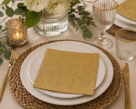 Șervețel decorativ mare de masă Elegance Gold