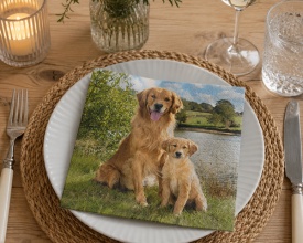 Șervețel decorativ mare de masă Golden Retriever
