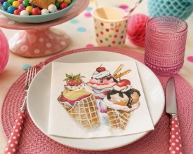 Șervețel decorativ mare de masă Ice cream