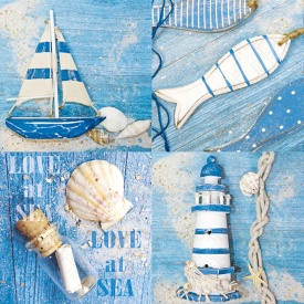 Șervețel decorativ mare de masă Love at Sea - Img 2