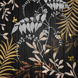 Șervețel decorativ mare de masă Luxury Leaves Black - Img 2