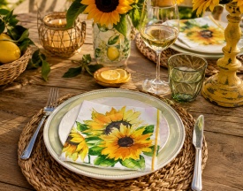 Șervețel decorativ mare de masă Sunflowers Girasoli