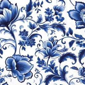 Șervețel decorativ mic Delft Blue Florals - Img 2