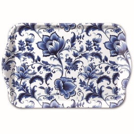 Tavă mică Delft Blue florals - Img 2