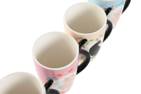 Cană ceramică cu model pisici design vesel, mâner decorativ coadă pisică - Img 2