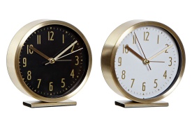 Ceas de masă elegant cu finisaj auriu din aluminiu cu cadran alb sau negru