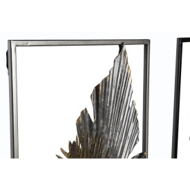 Decor elegant de perete din metal cu flori auriu gri alb - Img 3