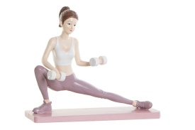 Figurină decorativă femeie fitness cu gantere