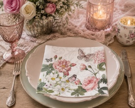Șervețel decorativ mare de masă Amelia White