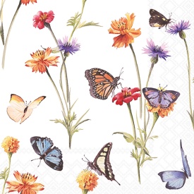 Șervețel decorativ mare de masă Butterfly Garden White - Img 2